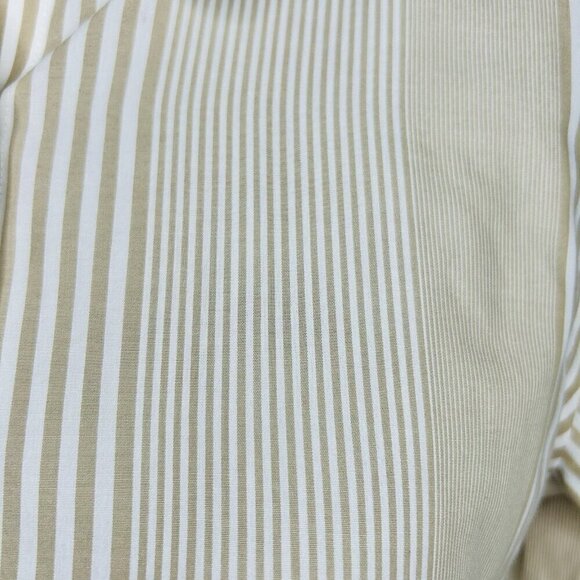 Pendleton Shaped Fit Button Up Shirt Sz 10 Petite Tan White Striped Long Sleeve - Picture 4 of 10